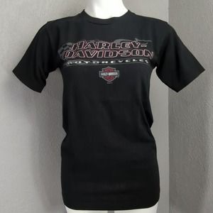 Harley Davidson Shirt Womens S Black Kuwait Motorcycle 2006 USA Short Sleeve Tee